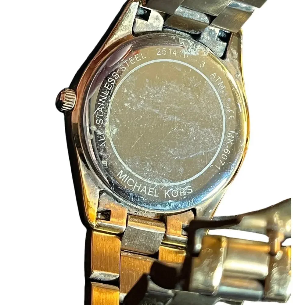 Michael Kors Watch Colette MK6071 Womens Rose Gold Plated Day Date Untested 6.5